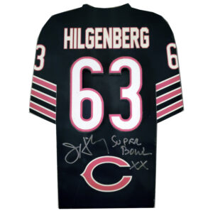Jay Hilgenberg Autographed Wooden Jersey w/ "Superbowl XX" Inscription