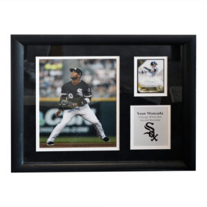 Yoan Moncada Autographed Card with 8x10 Custom Framed