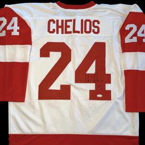 Chris Chelios Red Wings Signed Away Jersey