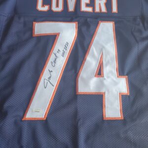 Jim "Jimbo" Covert Chicago Bears "HOF 2020" Inscribed Navy Jersey JSA