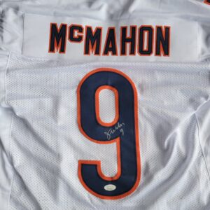 Jim McMahon Signed Chicago Bears White Jersey JSA Certified